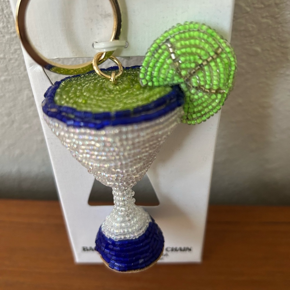 Margaritaville Key Lime Hand-Crafted Beaded Keychain/Bag Charm; Vacation Theme
